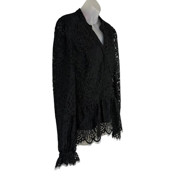 Lilly Pulitzer JACELYNNE Long Sleeve Carnival Lace Onyx Top in Black M NWT $168 - Picture 6 of 10